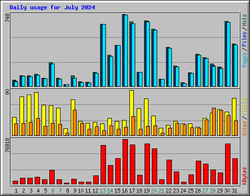 Daily usage for July 2024