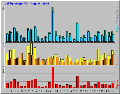 Daily usage for August 2024