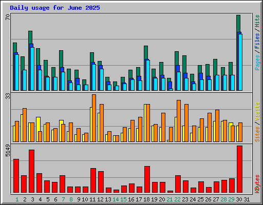 Daily usage for June 2025