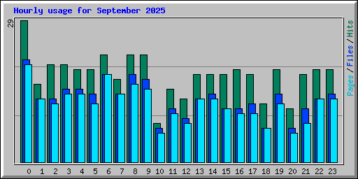 Hourly usage for September 2025