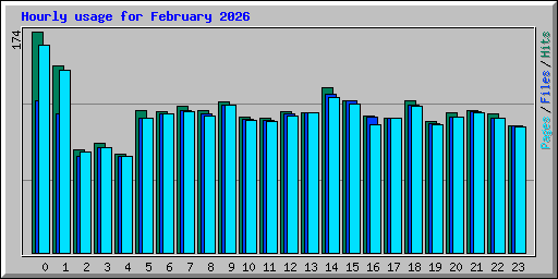 Hourly usage for February 2026